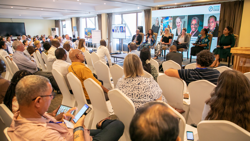 A panel discussion at the Marine Regions Forum 2023.